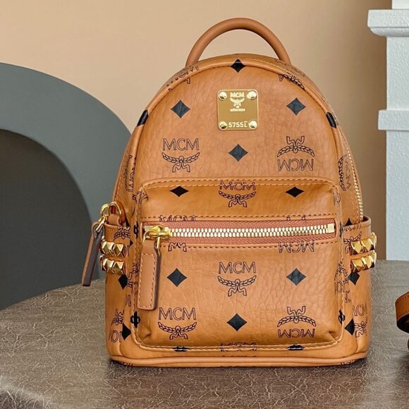 New MCM Baby Stark Stud Backpack Brand - Picture 6 of 9